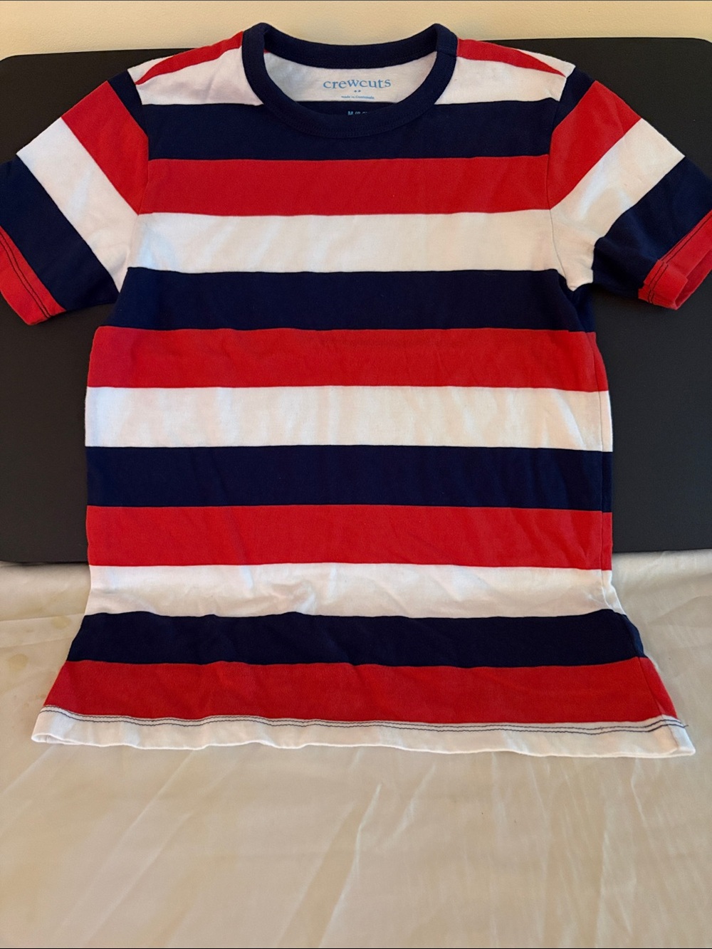 Crewcuts Red, White & Navy Striped Short Sleeve Tee
